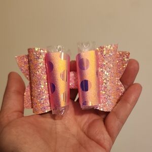 Sparkling Pink Glitter Hair Bows